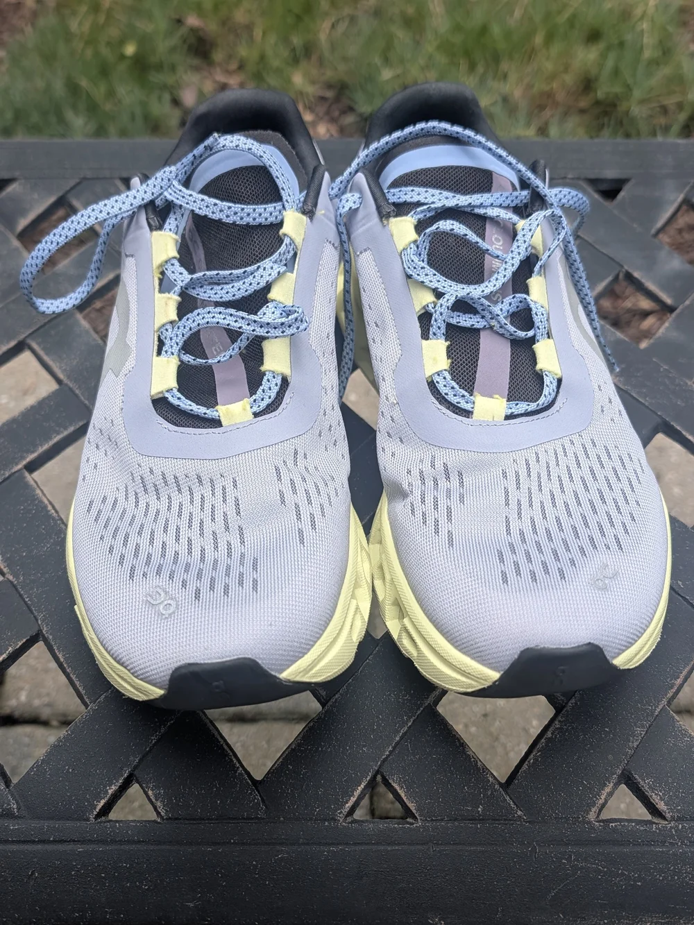 On Running Women's Sneakers in Light Gray and Pale Yellow